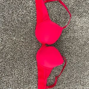 VS PINK Vibrant Red Push Up Bra 36C